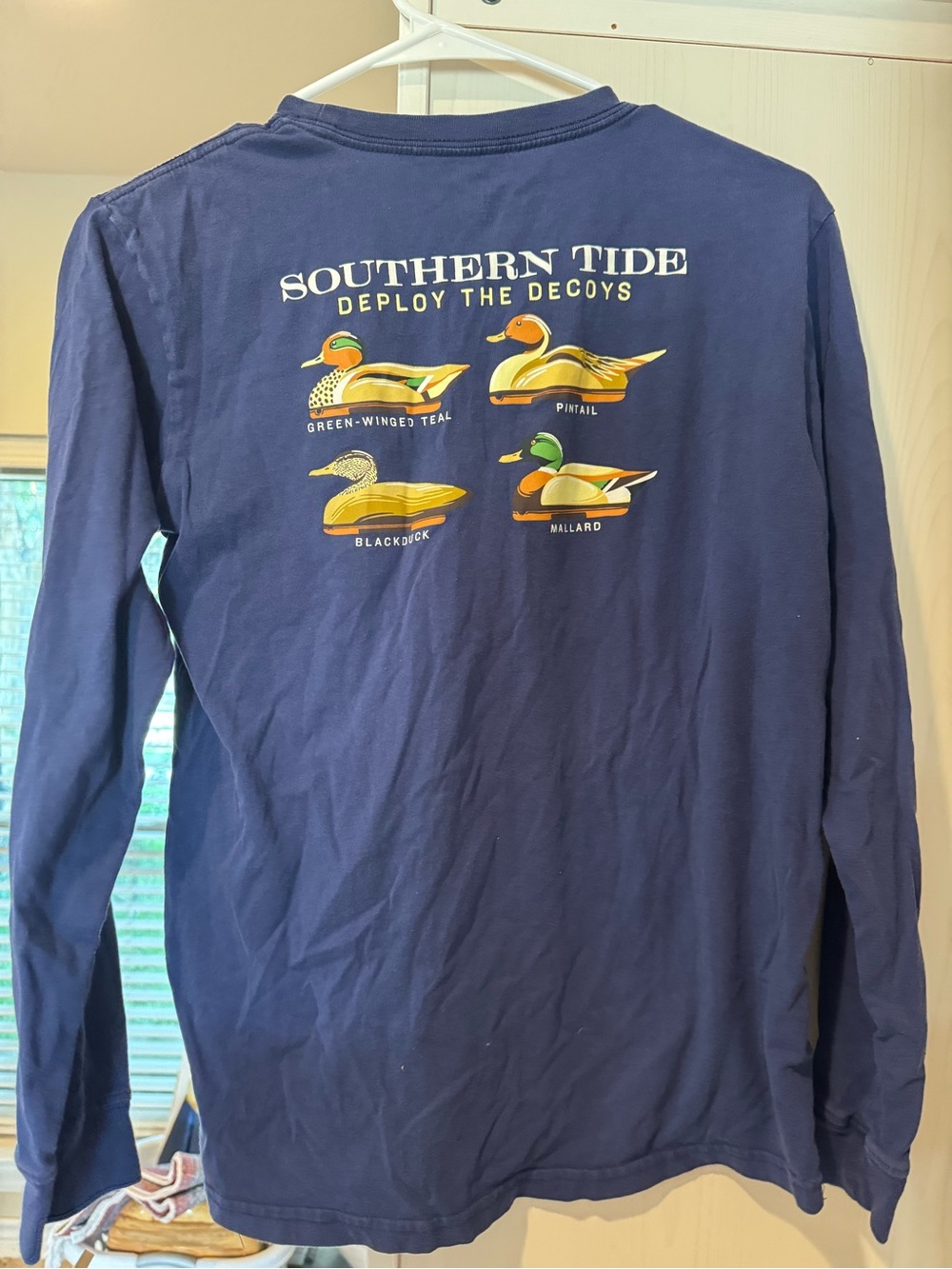 Southern Tide Navy Blue Long Sleeve Shirt with Duck Graphic